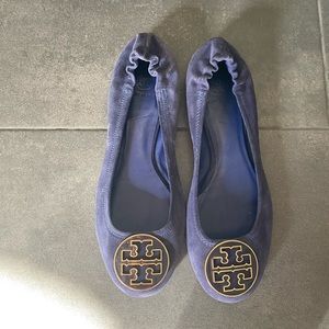Tory Burch Blue Suede Flats